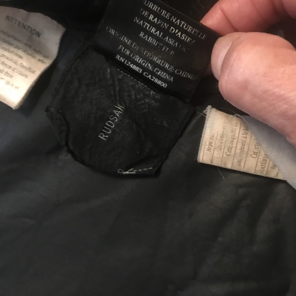 Rudsak Lamb Leather Goose Down Winter Coat with Rabbit Fur Hood - Picture 11 of 16